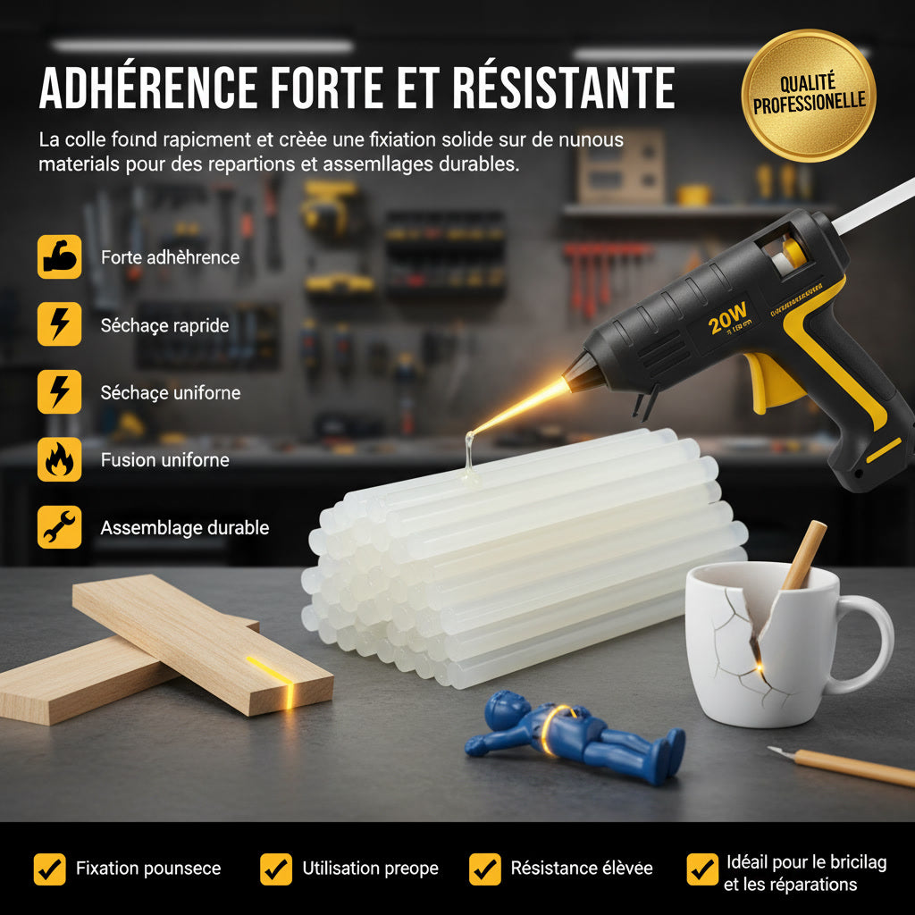 Colle thermofusible 7mm pour pistolet à colle